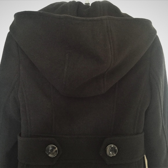 Style & Co Women's Duffy Wool Coat Trim Hooded - Picture 5 of 6